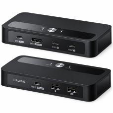 Hagibis BV234B USB-C KVM Switch Hub 2 Computers to 1 Display